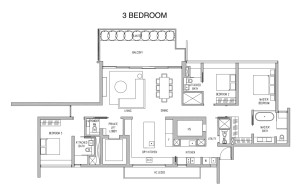 Leedon Residence 3 bedroom floor plan