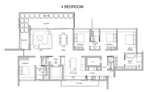 Leedon Residence 4 bedroom floor plan